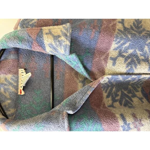 Lavon XL Women's 90s Fleece Jacket with Snowflake Pattern - Picture 4 of 6